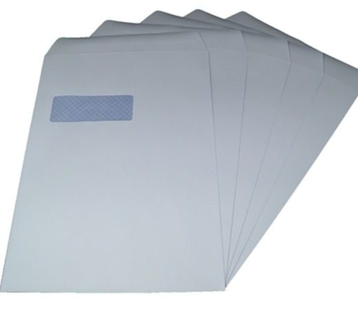 C4/A4 White Window Self Seal Envelopes 324x229mm , 90gsm