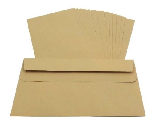 DL Manilla Plain Self Seal Brown Envelopes 110x220mm , 80gsm