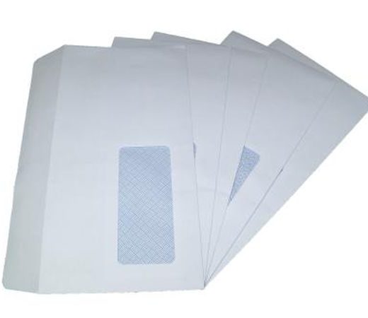DL White Window Self Seal Envelopes 110x220mm , 80gsm