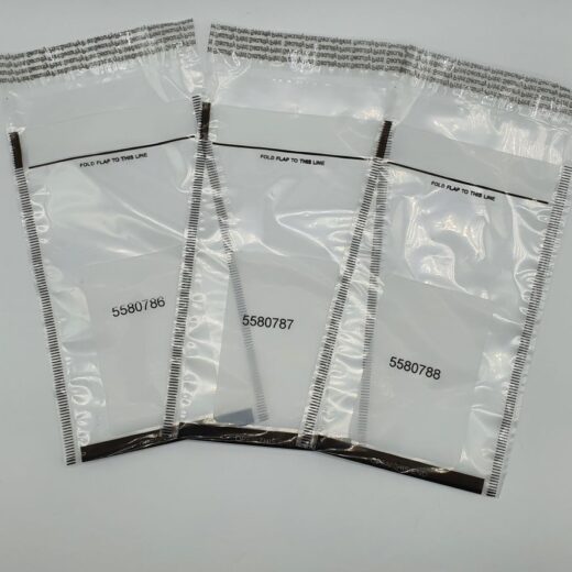 Tamper Evident Note Wrappers 105mm x 205mm + 25mm Lip