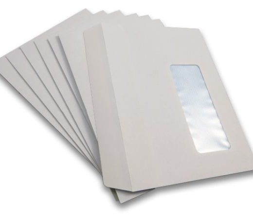 C6 White Window Self Seal Envelopes 114x162mm , 80gsm