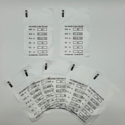 Euros Coin Bags 93mm x 102mm + 50mm Captive Flap