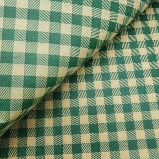 Gingham - Green/Kraft 18gsm Tissue Paper 20" x 30" 500 x 750mm - Image 2