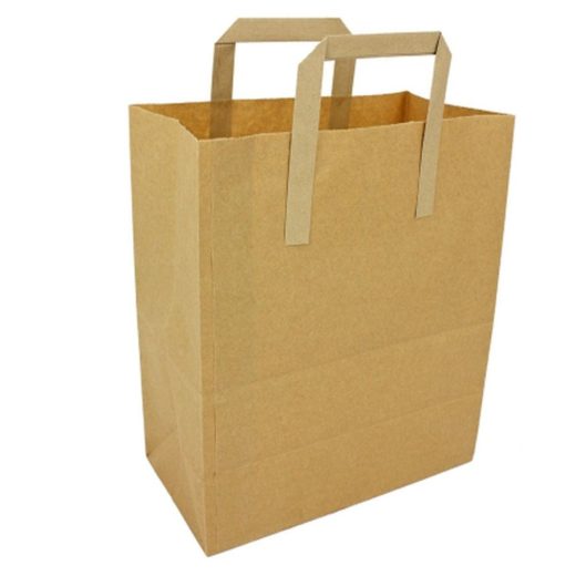 7" x 3.5" x 9" [Small] Kraft Brown Paper Carrier Bag 178mm x 89mm x 229mm