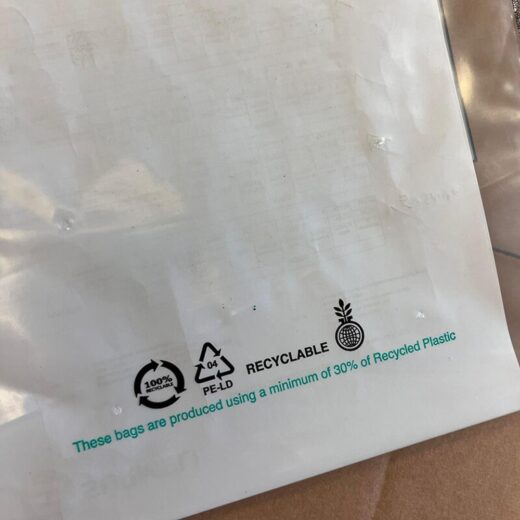 Tamper Evident Bulk Coin Bags with 30% Recycled Content 255mm x 315mm + 80mm Handle - Image 3