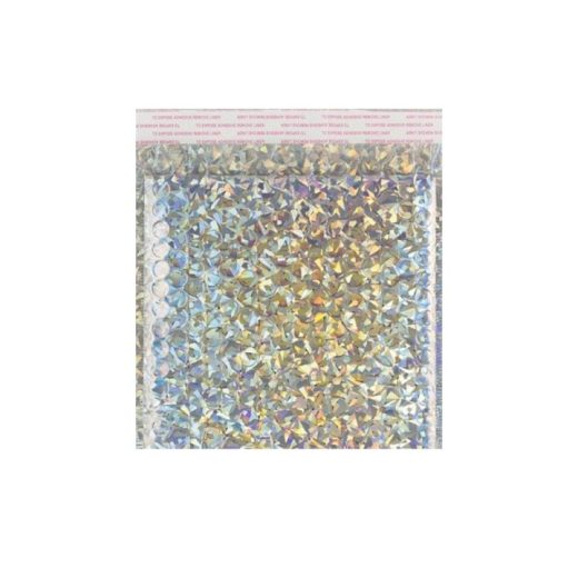 Metallic Silver Holographic Bubble Lined Bag 9" x 7" 250 x 180mm