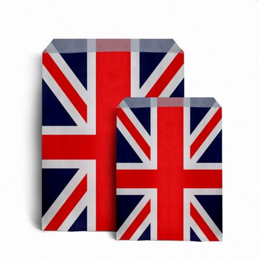 5" x 7" Union Jack Design Kraft Paper Bags 13cm x 18cm