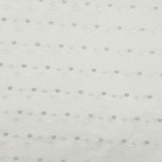 Silver Hearts 18gsm Tissue Paper 20" x 30" 500 x 750mm