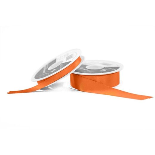 Orange Double Satin Ribbon - Image 1