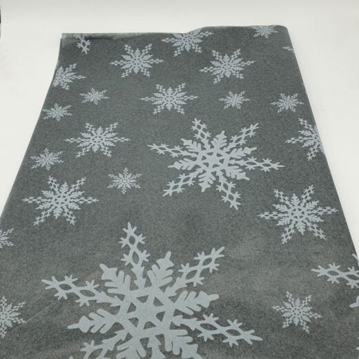 Grey MG Paper With White Snowflake Christmas Tissue Paper 21gsm 500mm x 750mm - Image 3