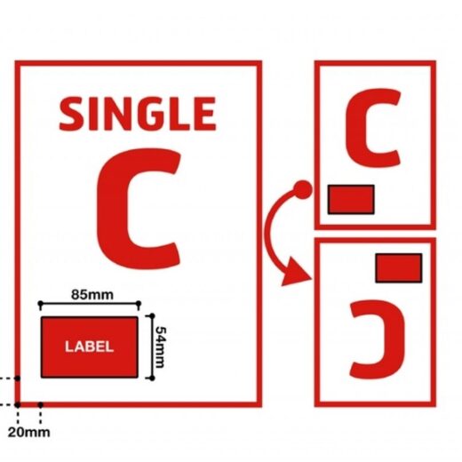 Style C Single Integrated Label 85 x 54mm - Image 3