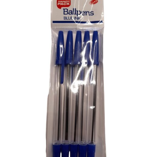 Ballpens Blue Ink 5 Pack
