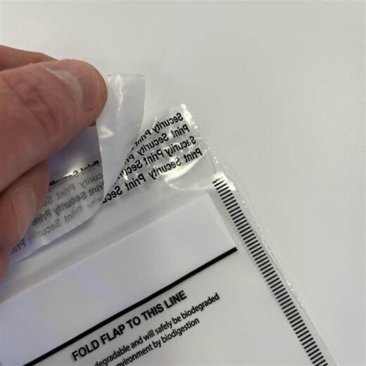 Biodegradable Tamper Evident Note Wrappers - 4.1 x 8", 105 x 205mm - Image 3