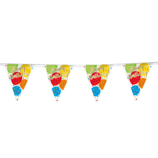 12ft Glitzy Gold Birthday Flag Banner - Image 2