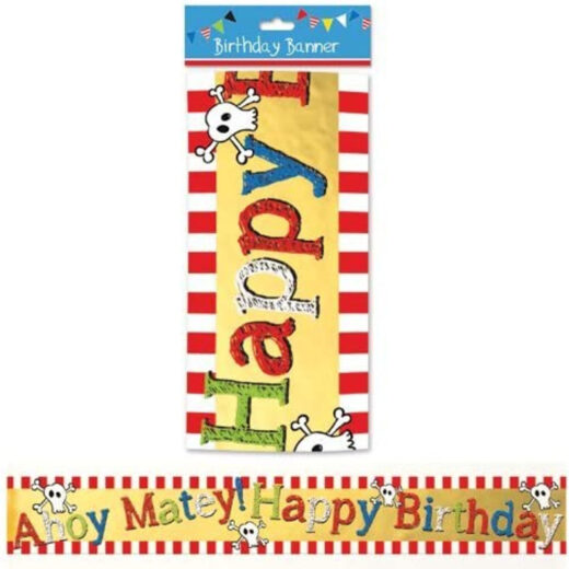 Foil Birthday Banner Pirates Design