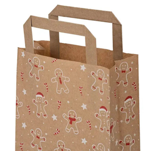 25cm x 30cm 14cm Gingerbread Brown Internal Flat Handle Bags - Image 3