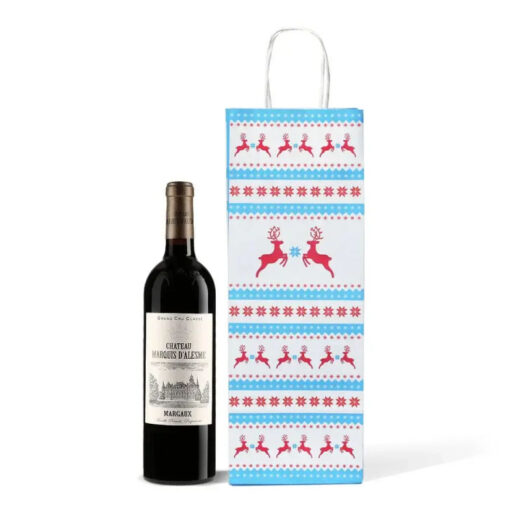 Jolly Reindeer Wine Bottle Bags 14cm x 39cm x 8cm