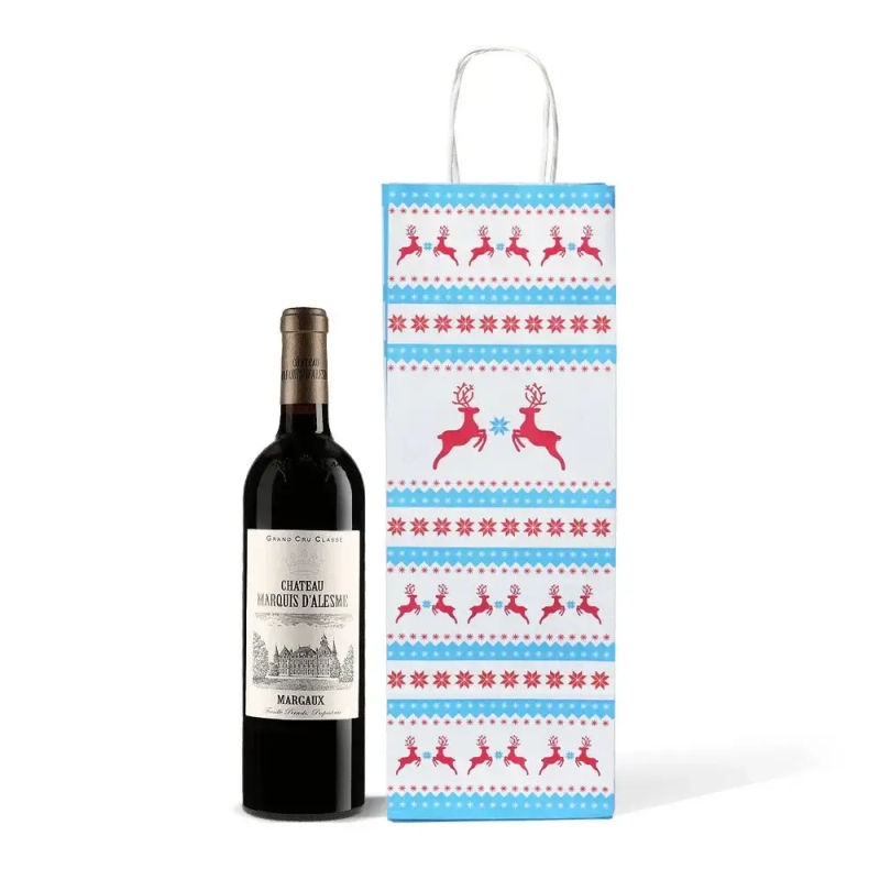 Jolly Reindeer Wine Bottle Bags