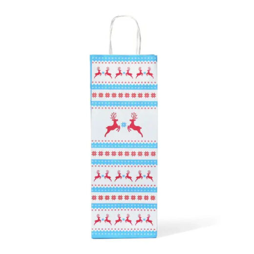 Jolly Reindeer Wine Bottle Bags 14cm x 39cm x 8cm - Image 4