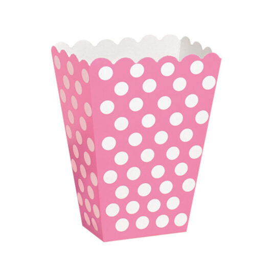Pack of 8 Hot Pink Dots Treat Boxes