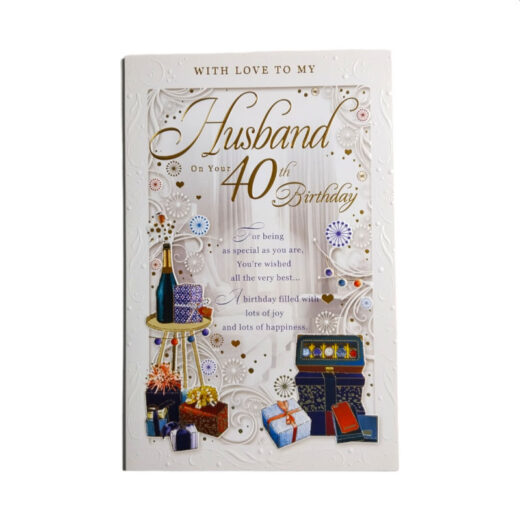 With Love to My Husband On Your 40th Birthday Opacity Card - Image 5