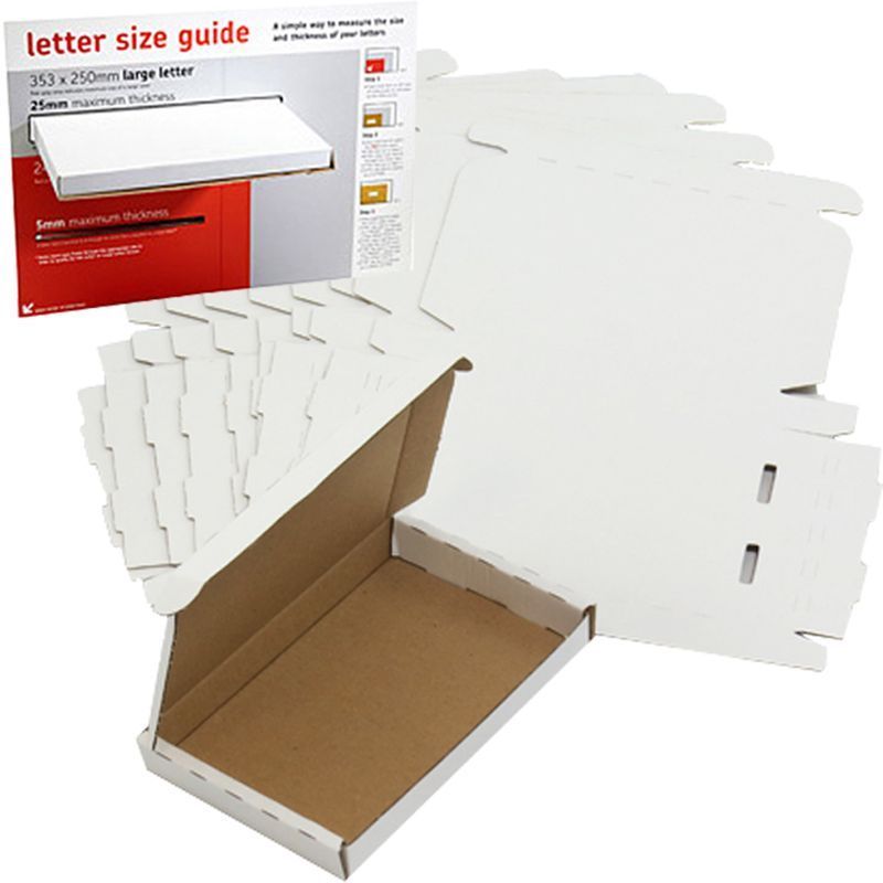 White PIP Royal Mail Large Letter Postal Boxes 6.5 x 4.5 x ...